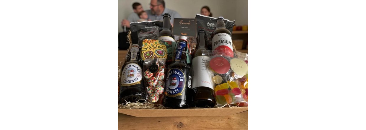  Fars dags Gavekurv | Stor �lkurv med 5 Special�l & Snacks