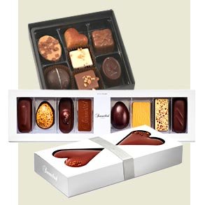 Gaveæsker med chokolade