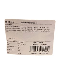 Flowpakket karameller med lakrids