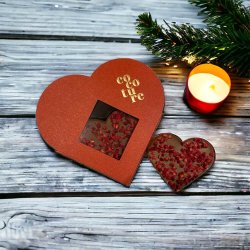 Stor chokolade julehjerte med karamel