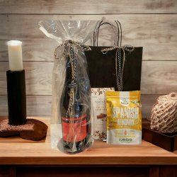 Spansk gave med vin, mandler og chokolade