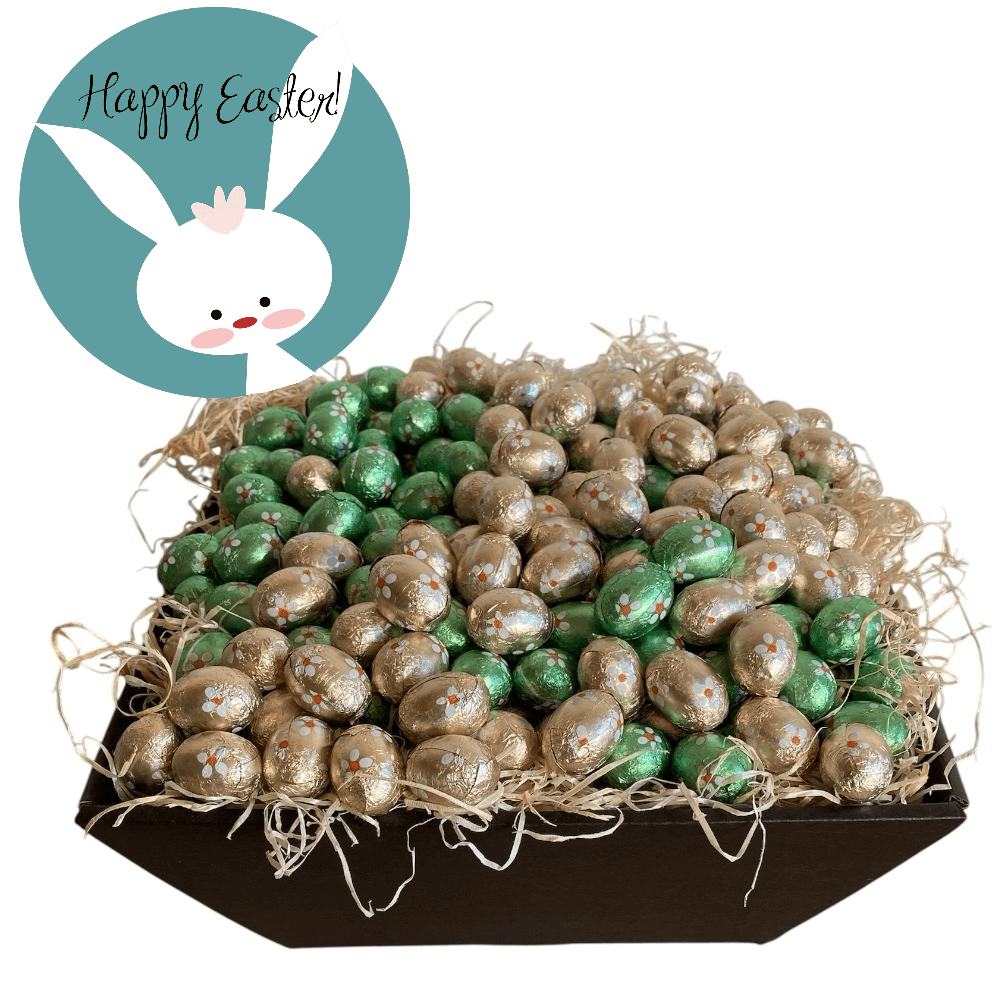 Gavekurv med 2 kg. chokolade p�ske�g