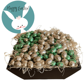 Gavekurv med 2 kg. chokolade p�ske�g