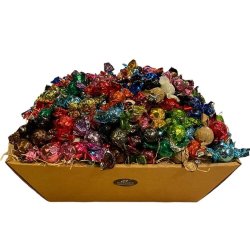 Gavekurv 3 kg. indpakkede chokolade - Perfekt gave til kontor og som delegave