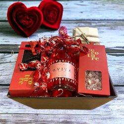 Glimmer gavekurv med mousserende vin og chokolade