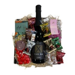 Gavekurv med Spansk Cava og chokolade - Mousserende vingave