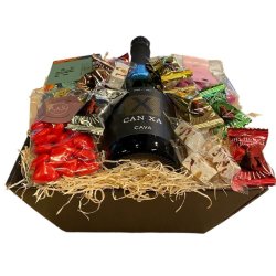 Gavekurv med Spansk Cava og chokolade - Mousserende vingave