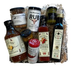 Gavekurv med eksklusive delikatesser - Perfekt grill-gave