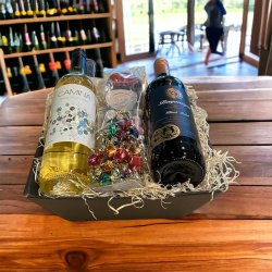 Gavekurv med Chardonnay og Italiensk rdvin