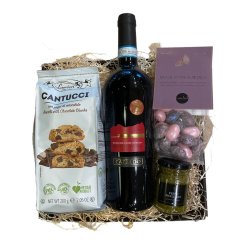 Gavekurv med rdvin og cantucci