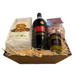 Gavekurv med rdvin og cantucci
