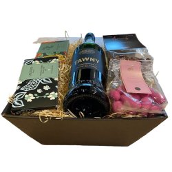 Gavekurv med portvin og chokolade