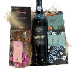Gavekurv med portvin og chokolade