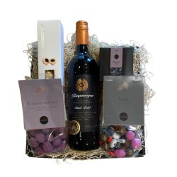 Gavekurv med vin, lakrids og sprde lkkerier