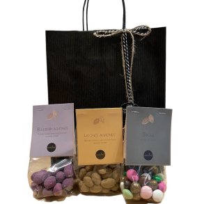 Gavepakke med chokolade mandler 