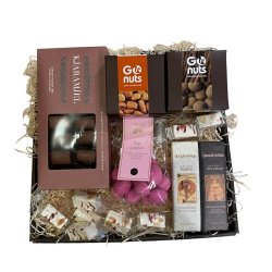 Chokolade og karamel gavekurv