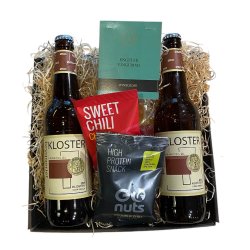 Gavekurv med l fra klosterbryggeriet og snack