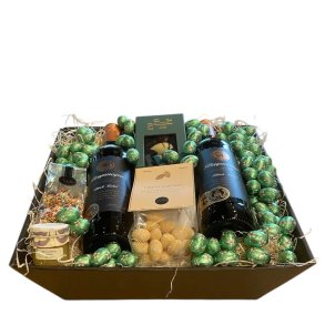 Vin gavekurv med p�ske�g og s�de l�kkerier