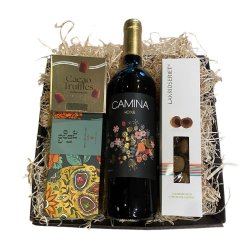 Gavekurv med Spansk vin og chokolade 