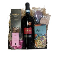 Vin gavekurv med chokolade