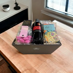 Vin gavekurv med chokolade