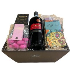 Vin gavekurv med chokolade