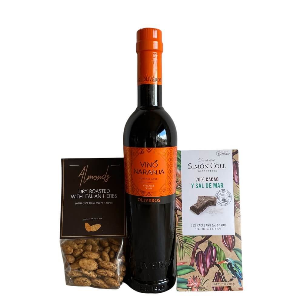 Spansk Luksus Gavepakke � Vino Naranja &amp; Gourmet L�kkerier