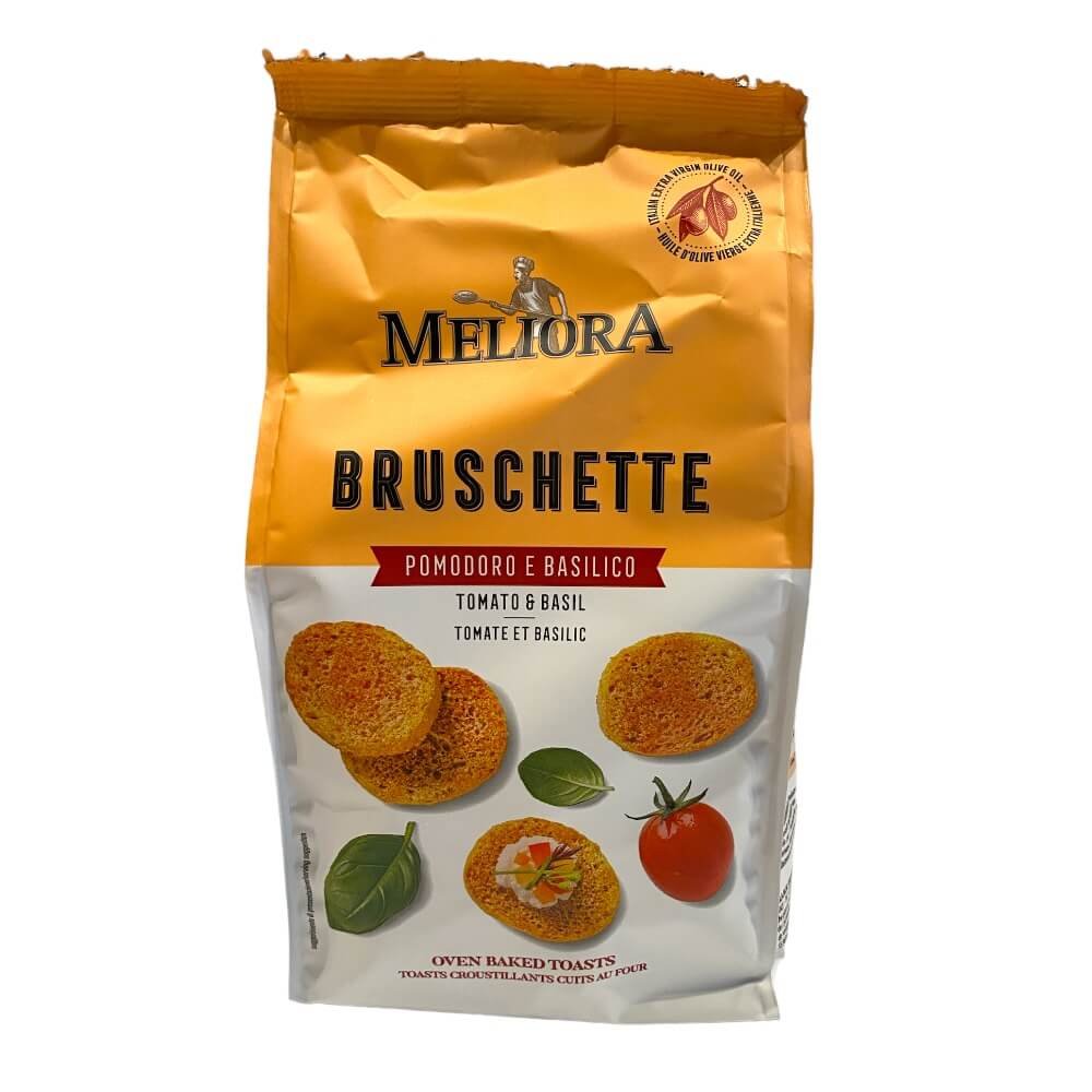 Mini bruschette med tomat og basilikum