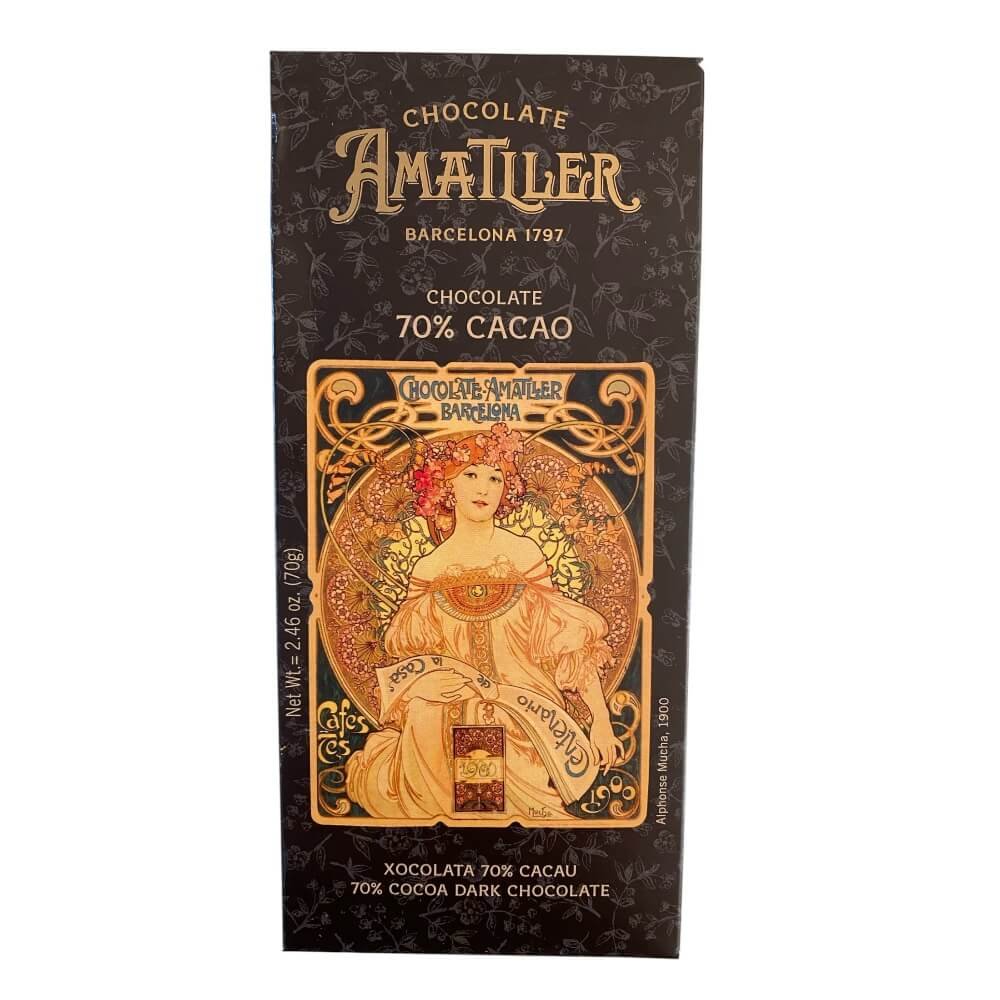  Chokolade: Amatller m�rk chokoladeplade 70% 70g