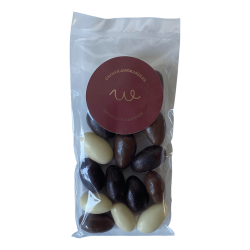 Chokolade � Weibel blandede mandler hvid. Lys m�rk 80g