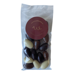 Chokolade � Weibel blandede mandler hvid. Lys m�rk 80g