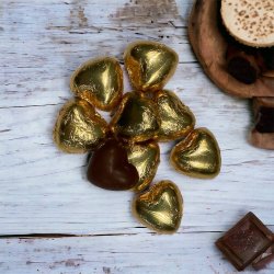 Cocoture chokoladehjerter - guld 225g.