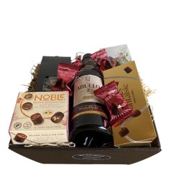 Gavekurv: Luksuskurv med Abuelo 7 �r rom og Belgisk chokolade