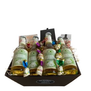  Gavekurv: Alkoholfri Thy hyldeblomst l�skekurv med chokolade