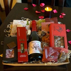 Luksus Gavekurv med Bobler og S�dt  - Romantisk gavekurv