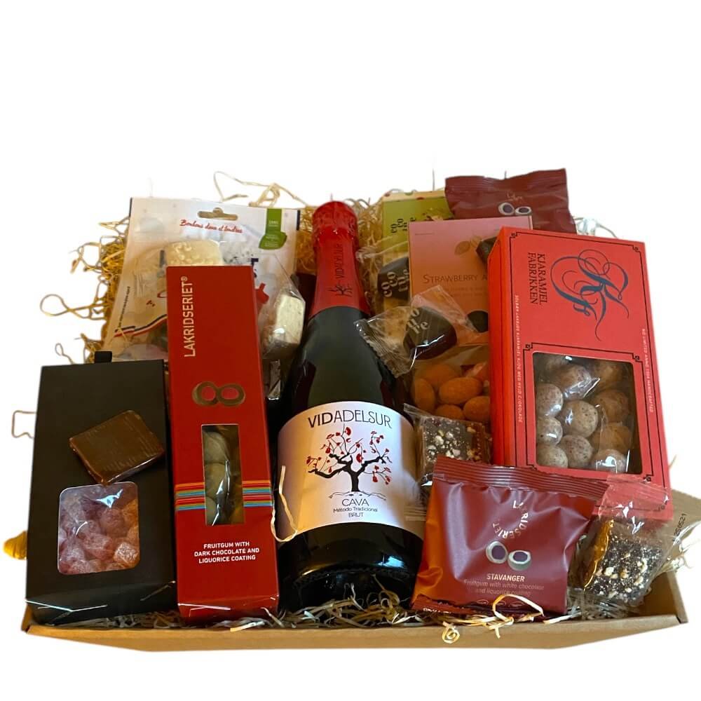 Luksus Gavekurv med Bobler og S�dt  - Romantisk gavekurv