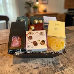 Gavekurv med Belgisk chokolade, vingummi og lakrids
