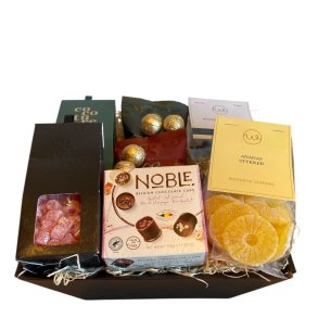 Gavekurv med Belgisk chokolade, vingummi og lakrids