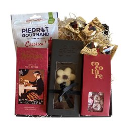 Gavekurv med chokoladeblomster - den perfekte sde gave