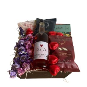 Lille Gavekurv med Ros� & Chokolade � En smagsfuld hilsen