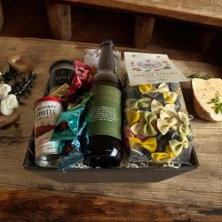 Gavekurv med l, Pasta og Chokolade  Den Perfekte Gourmetgave