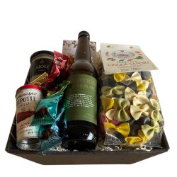 Gavekurv med l, Pasta og Chokolade  Den Perfekte Gourmetgave