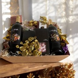 Gavekurv-vin-bolsjer og guldkarameller