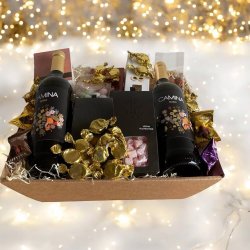 Gavekurv-vin-bolsjer og guldkarameller