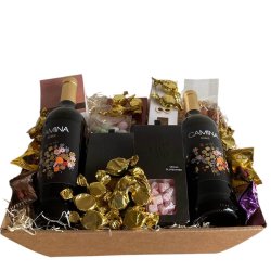 Gavekurv-vin-bolsjer og guldkarameller