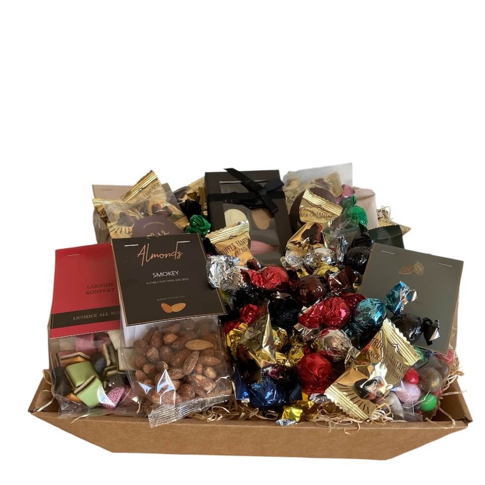 Gavekurv - Delegave med h�ndlavet chokolade og lakrids 