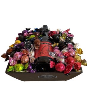  Gavekurv: Luksuskurv med Spansk rodador vin og 1 kg. Cocoture