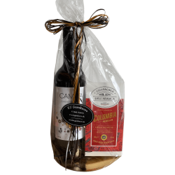  Gavepakke: Elegant guldbund med Camina r�dvin og Noble chokolade