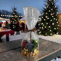 Gavepakke: Luksus slikpakke med Cocoture og chokolade i guldpapir