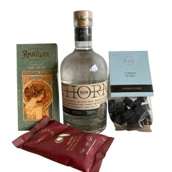 Gavepakke: Elegant guldbund med Thorn gin og Valencia mandler